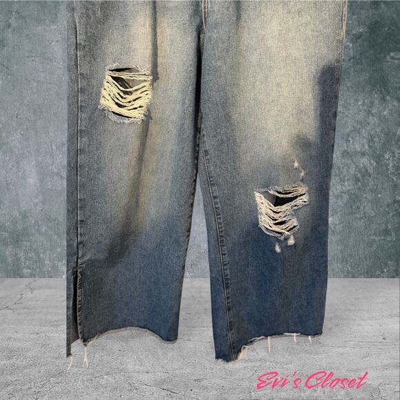 Kensie Jeans True Vintage Women's 8/29 Wide Leg Cropped Blue Denim High Rise - Picture 5 of 16